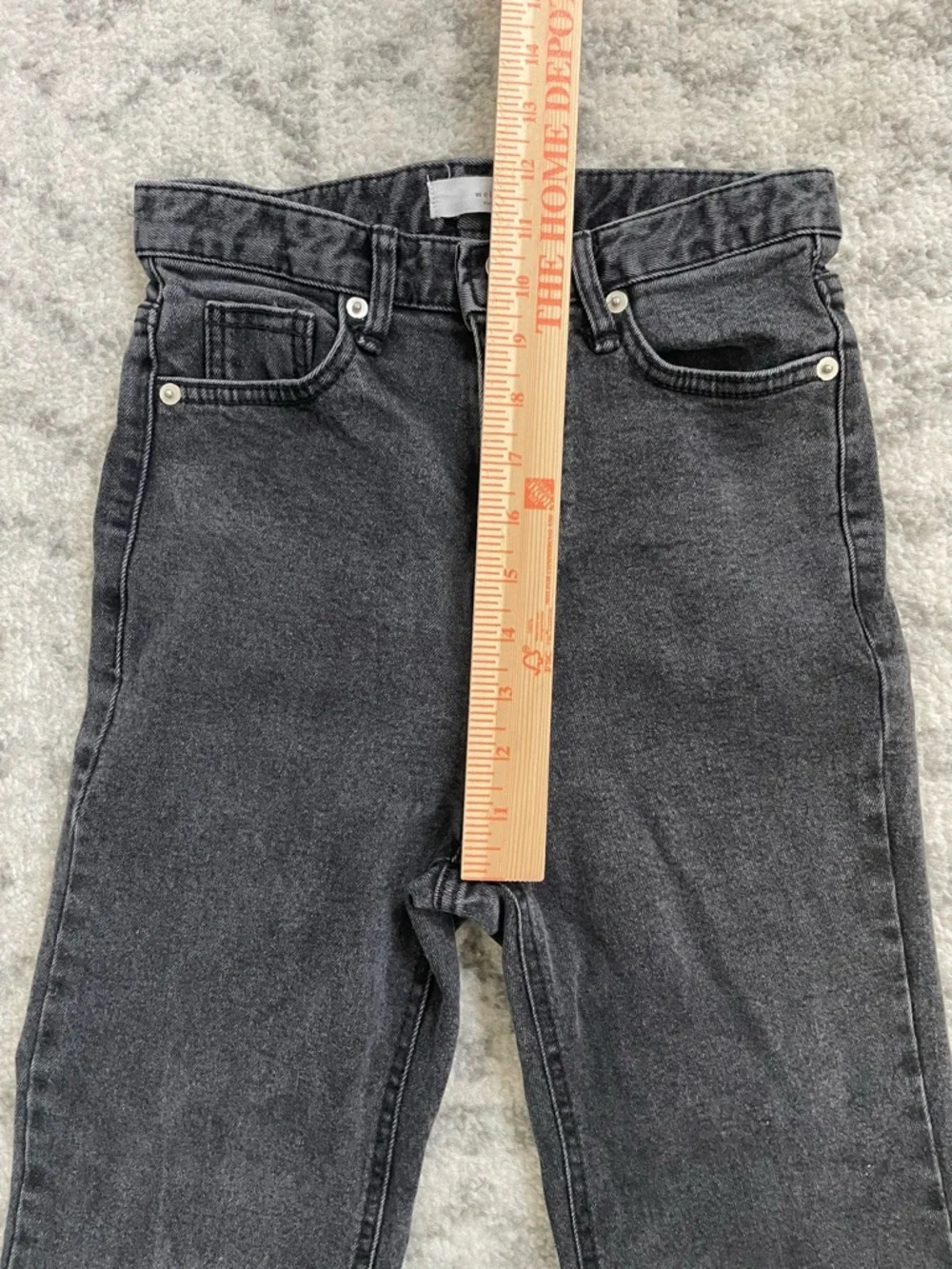 Wellrow High-Rise Wide-Leg Jeans - Black Wash - Size Small -‎ Made in Korea